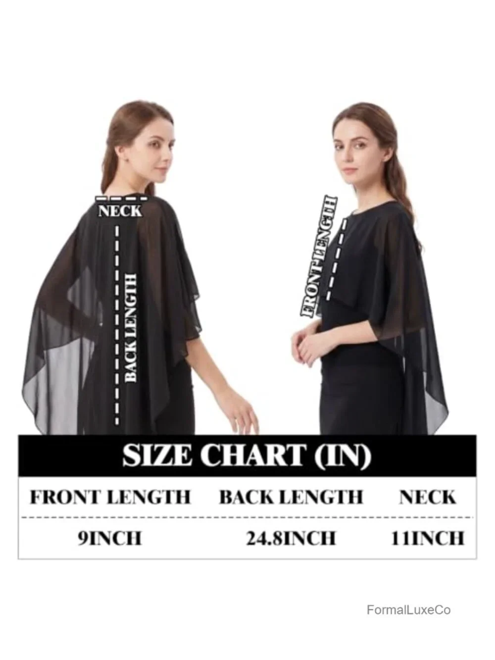 Sheer Chiffon Capelet Wedding Cover Up Women's Shawl Wrap Evening Dress